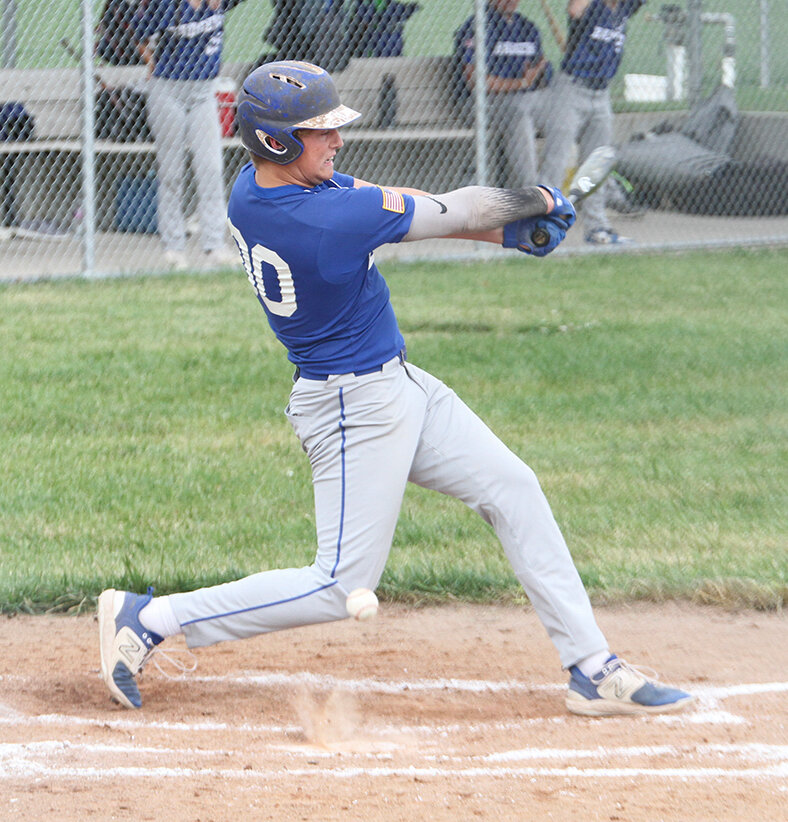 Caden Bales of Tri County bounces a ball in the box against Utica Beaver Crossing June 30.