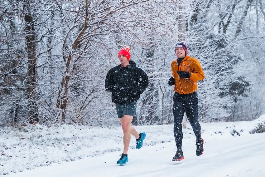 Logan Brooks and Cale McGuire would not let a winter storm interrupt their workout streak on Jan. 8. The two cleared Boswell Ave. before the street could be cleared.