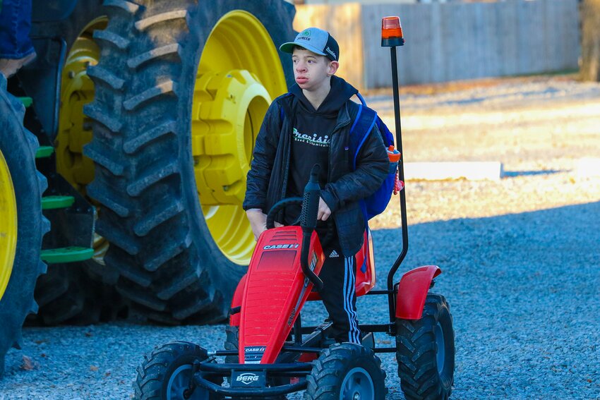 Kellen Vossler of Friend got creative and rode his pedal tractor to school on Feb. 21.