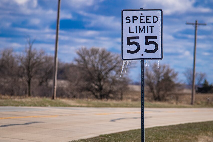 Wind blown ice sickles cling to the speed limit sign on 224th Street near the Saline and Seward county line the afternoon of March 26. Many area schools had a two hour late start due to dangerous road conditions. Temperatures will increase throughout the week, just in time for Easter egg hunts.
