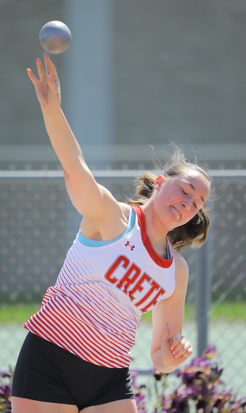 Glen Clouse of Crete jumped 36-10 in the Class B triple jump at state track May 15.