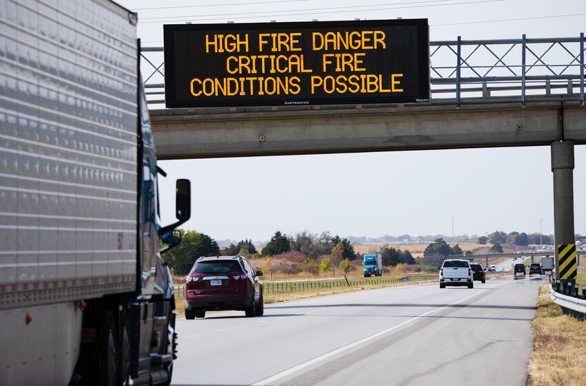 The Nebraska Department of Transportation warns drivers along I-80 between Pleasant Dale and Milford of the high fire danger on Oct. 7.