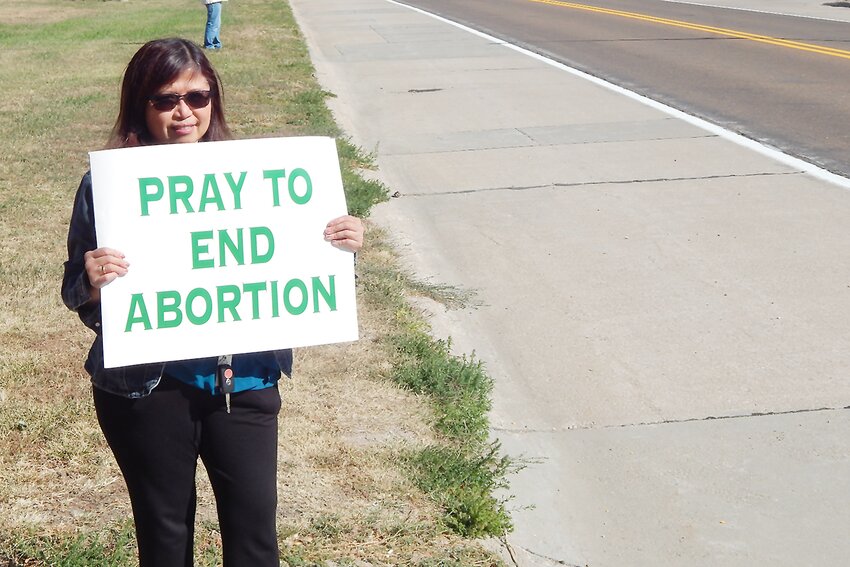 Pro-life advocate Alphe Manalili of Friend took part in the annual Life Chain on Oct. 6.