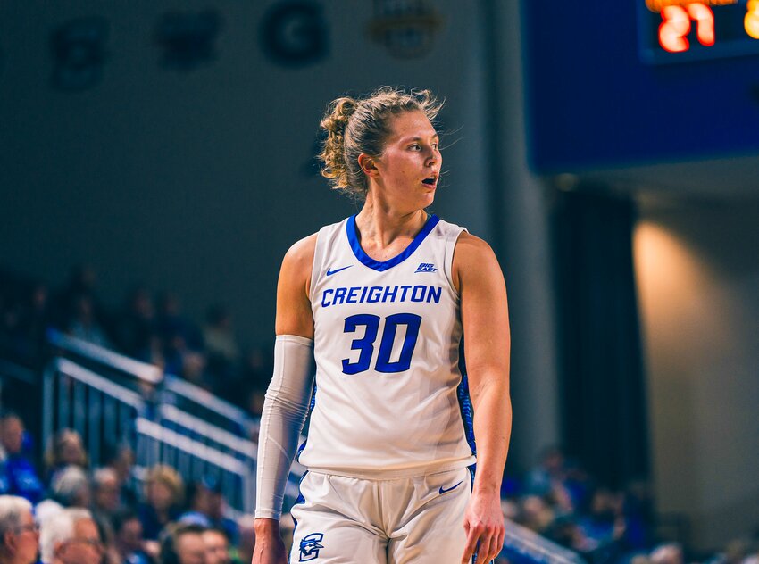 Crete graduate and current Creighton women's basketball player Morgan Maly hit 2,000 career points against Villanova.