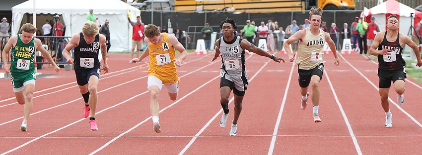 Aniston Meints of EMF represented the Bobcat girls in the 300-meter hurdles, placing 17th in 48.5 seconds, and the high jump, clearing 5-0 to tie for ninth.