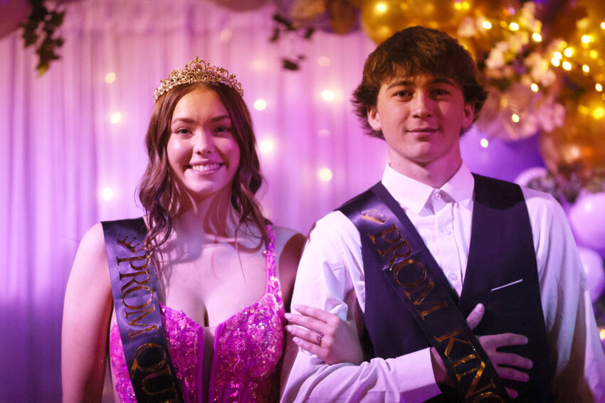 FAYETTE HIGH SCHOOL crowned seniors Queen Laney Thieme and King Tristan Swanson at the 2024 Junior/Senior Prom on Saturday night. After holding the Grand March at the Howard County Courthouse, the dance was held at Linn Memorial United Methodist Church on the Central Methodist campus that evening.