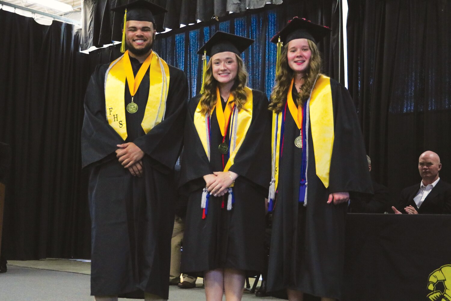 Three seniors graduated Magna Cum Laude at the top of their class. Left to right: Haden Kelly, Megan Lewis, and Addison Newell.
