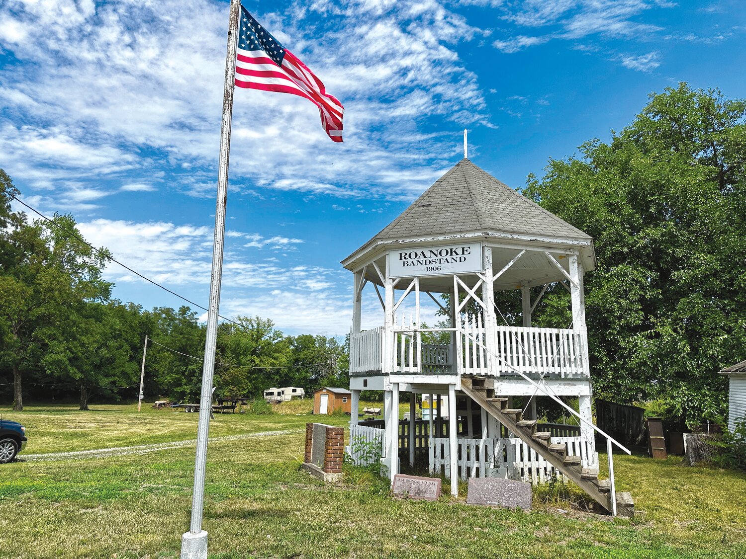 Ice cream, homemade cake, and bottled water will be sold prior to Saturday’s band concert to help fund preservation efforts for the 117-year-old bandstand.