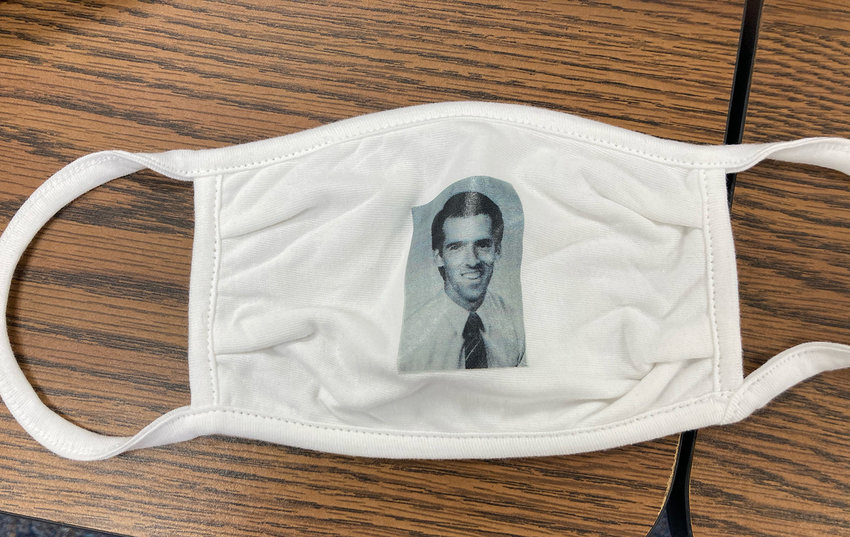 One of the face masks School Board Members wore to surprise Leidy at the Board meeting on May 11.