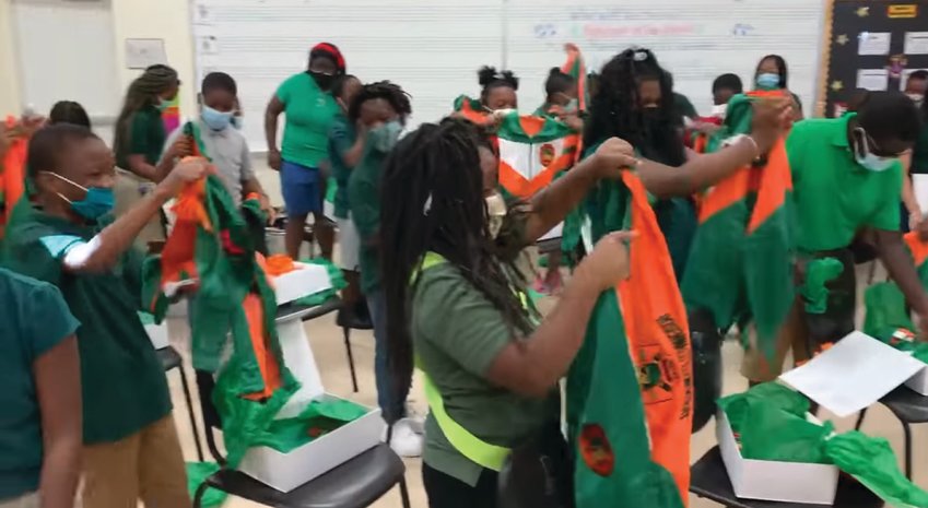 SOUTH BAY  -- Rosenwald Elementary School drum line students were surprised with new uniforms on Friday.