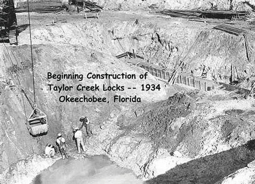 Taylor Creek Locks construction 1934
