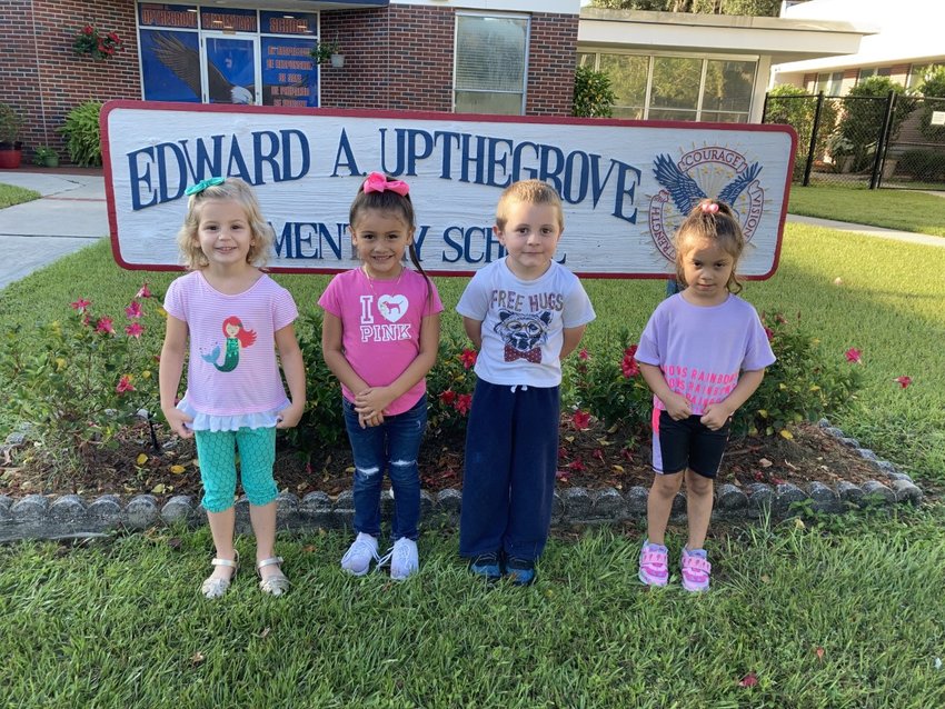 Pre-K Citizens of the Month are Lauren Walker, Aubree Peralez, Cameron Miller and Kamila Morales.