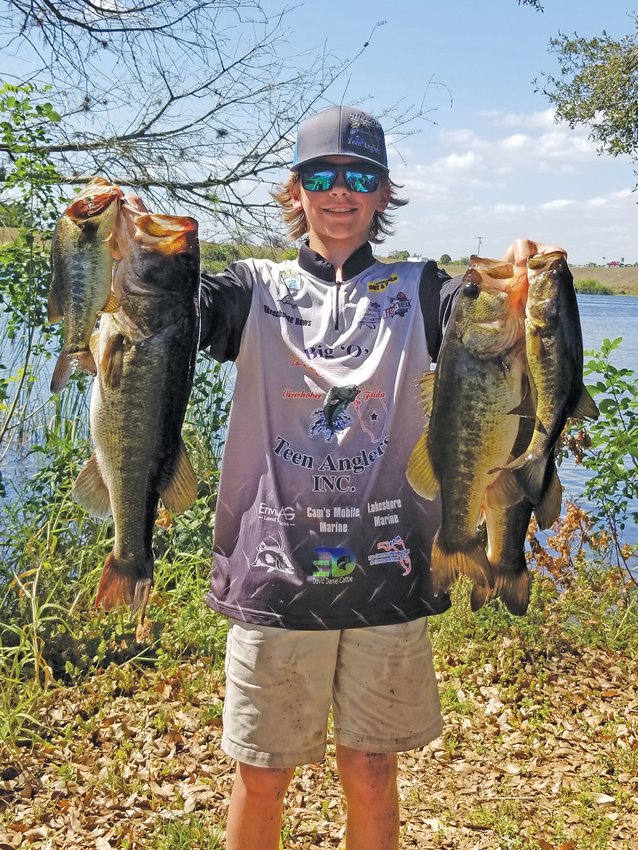 Lane James took first place in the January tournament for the 9-13 age group with his catch weighing in at 12.75 pounds and second place in the February tournament with 9.73 pounds.