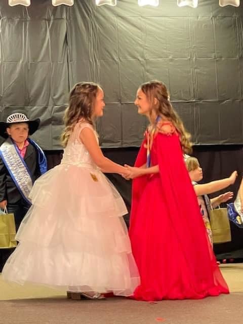 Kenli (left) and Rowan (right) are best friends who competed for the title of Speckled Perch Princess.