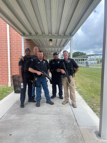 Okeechobee city Police officers participate in active shooter training at Central Elementary School.