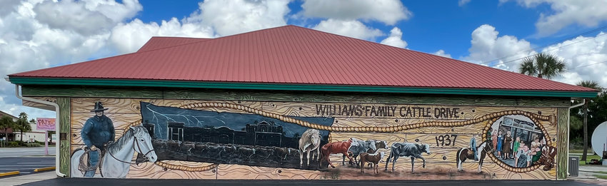 OKEECHOBEE -- The 1937 Cattle Drive Mural is on the side of the building on U.S. 441 that now houses the United Way House.