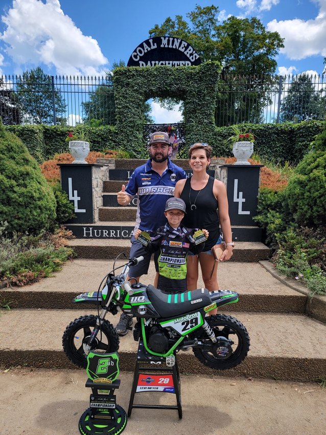 Dirt bike racer Levi Meyer and his parents Nick and Wendi spend more time on the road than they do at home.