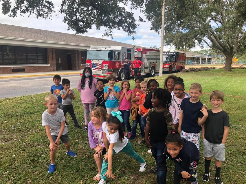 Seminole Elementary School students learn to Stop, drop and roll.