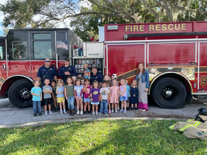 Rock Solid Christian Academy students enjoy visit from OCFR.