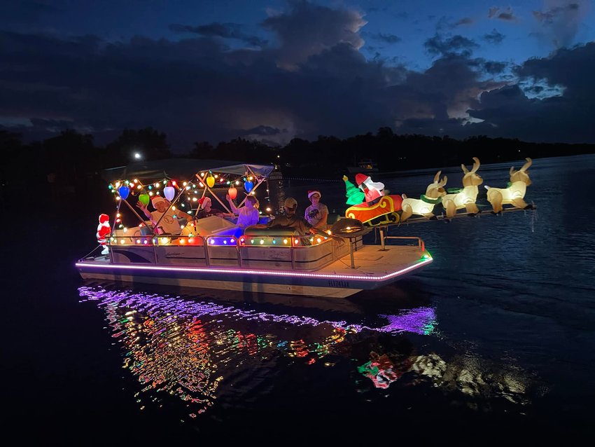 This is a photo from a previous year of the LaBelle Christmas Boat Parade.