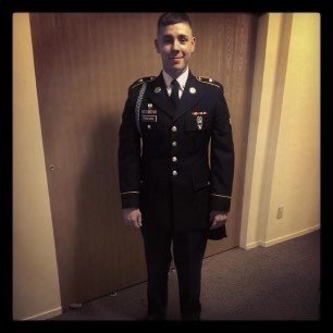 This was a photo Andi Pancake took to show Josh's SPC rank when he was promoted.