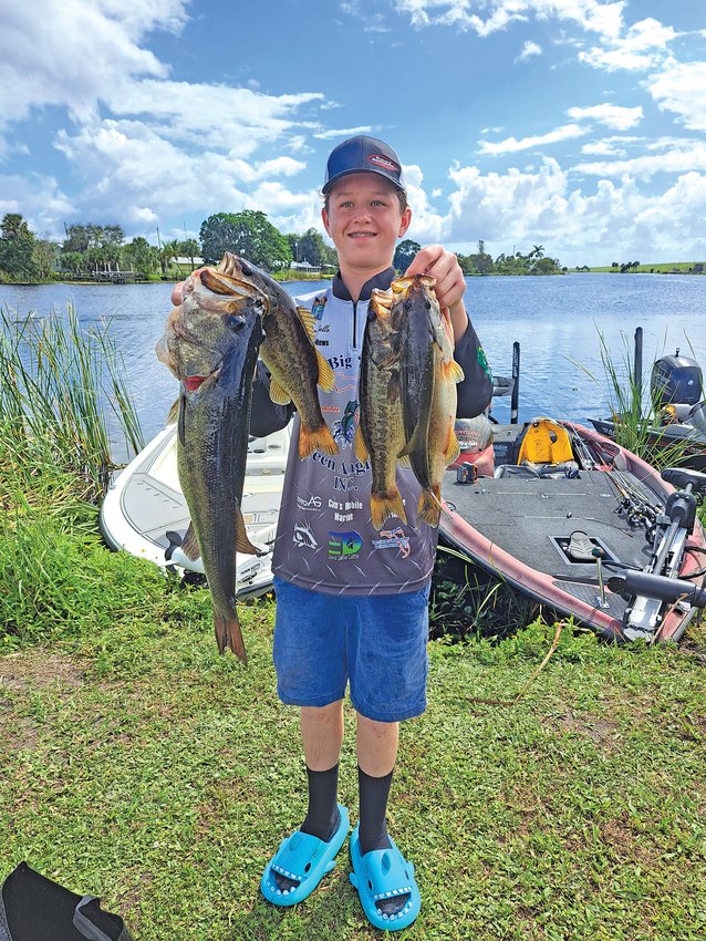 Jayson Wells came in second place in the 14-19 age group with 15.76 lbs. and a Big Fish of 5.64 lbs. [Photo courtesy Big O Teen Anglers]