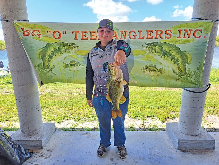 Third place in the 14-19 age group went to Holden Hawkins who weighed in with 4.09 lbs. [Photo courtesy Big O Teen Anglers]