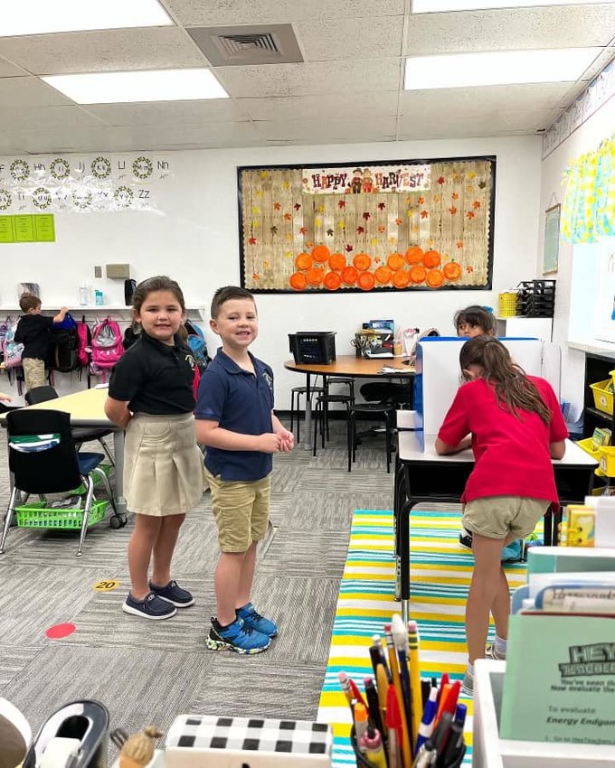 First graders at Okeechobee Christian Academy hold election of their own.