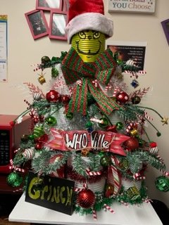 The first place winner went to the Grinch Whoville entry, created by Cindy Ebanks and Dana Boully at the food service office.
