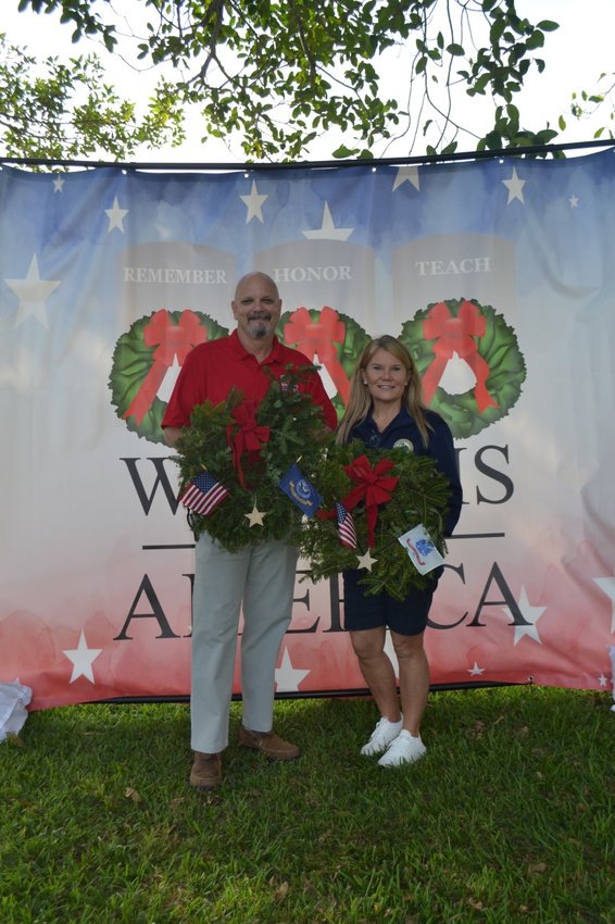 David Potter and Lauren Melo, State Representative, Florida House of Representatives District 80, were honored to be part of Wreaths Across American. [Courtesy photo]