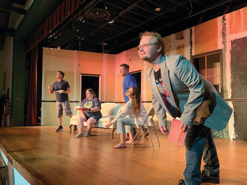 Rehearsals continue for the Okeechobee Community Theatre’s upcoming comedy “Play On!” including cast members Joey Marcinek, Cassandra Adair, Ian Murray, Tina Welborn, and Darren Hotmire.