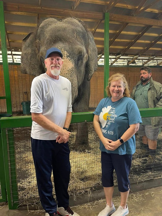Helen and Bobby Justis both enjoyed the Elephant Spa Experience in Myakka.