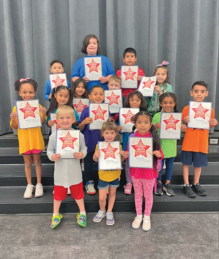 Pre-Kindergarten through second grade Leaders of the Month for March. [Photo courtesy Country Oaks Elementary School]