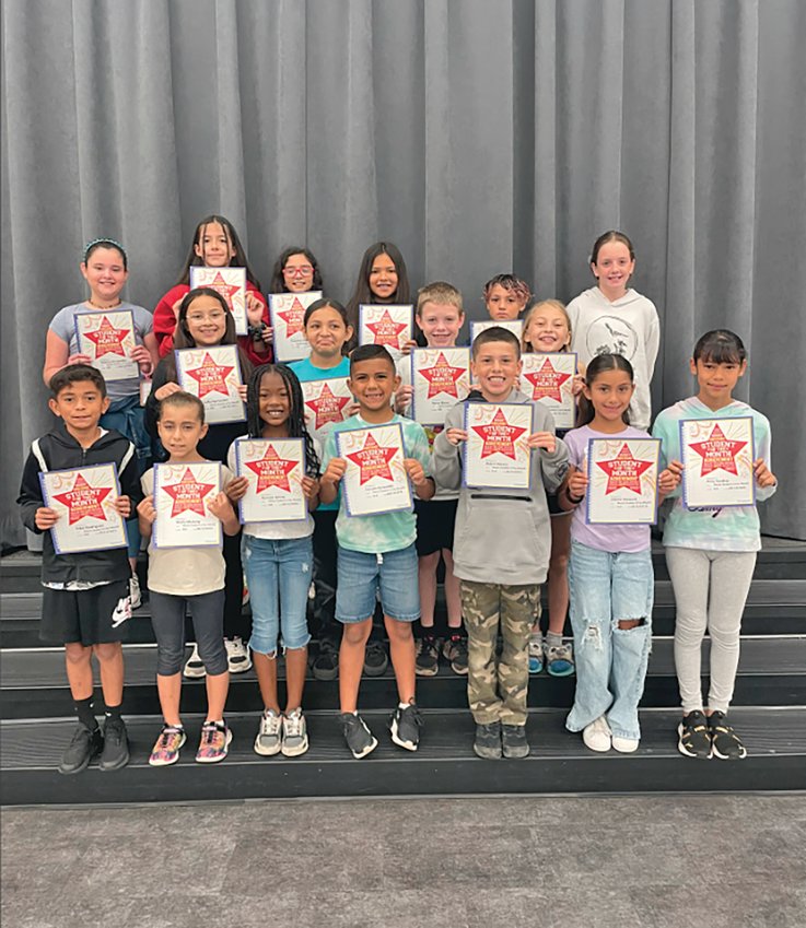 Third through fifth grade Leaders of the Month for March. [Photo courtesy Country Oaks Elementary]