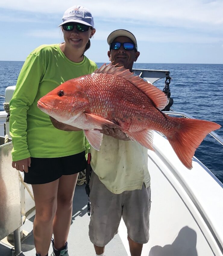 This red snapper weighed approximately 25 pounds and put up a great fight but had to be released because of the Florida Fish and Wildlife Conservation Commission regulations.