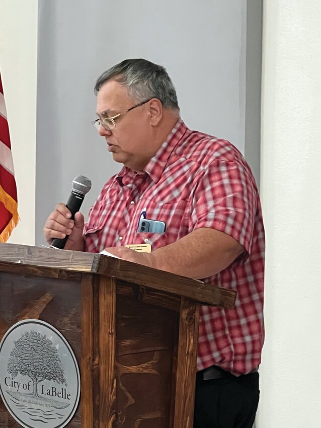 LABELLE -- Ron Zimmerly gave the invocation and led the Pledge of Allegiance at the 2023 LaBelle Chamber of Commerce Membership Banquet on Oct. 2 at the LaBelle Civic Center.