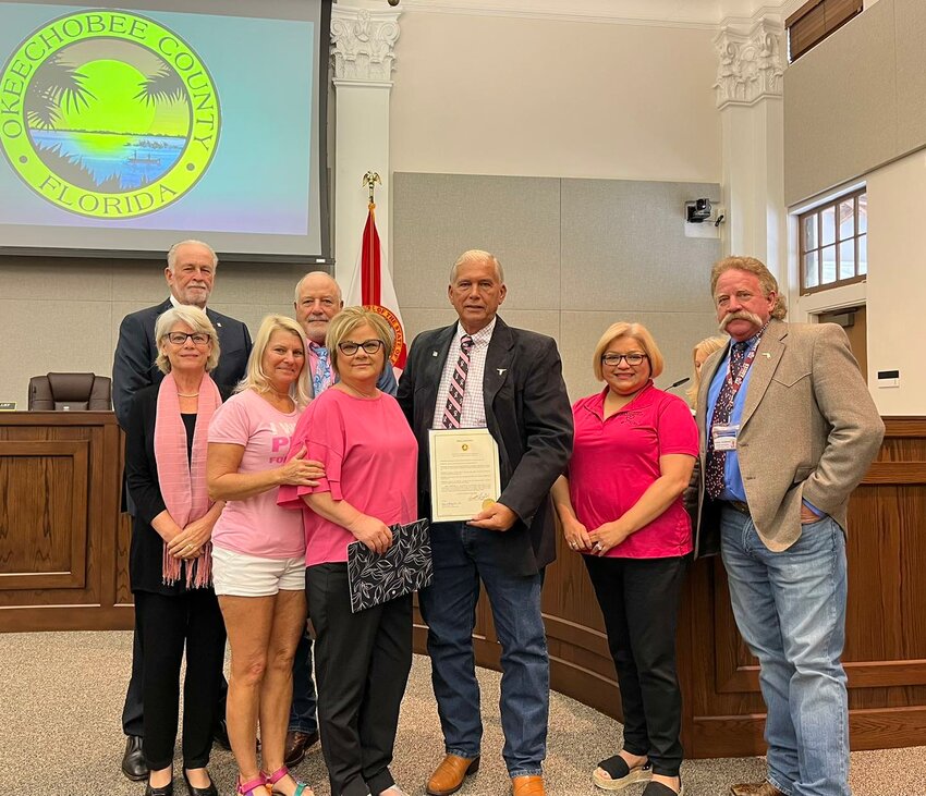 OKEECHOBEE -- At their Oct. 10 meeting, Okeechobee County Commissioners declared October as Breast Cancer Awareness Month.
