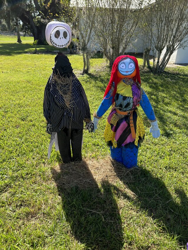 LABELLE -- The 2023 Scarecrows on the Wharf competition includes Jack and Sally from "Nightmare Before Christmas." [Photo by Katrina Elsken/Caloosa Belle]