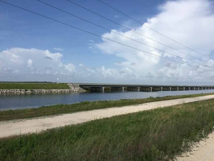 This photo from the National Park Service shows a section of the Tamiami Trail which was raised to allow water to flow underneath.