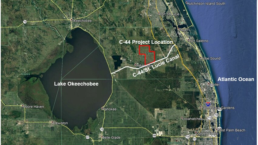 The C-44 reservoir is in Martin County on the north side of the C-44 canal (St. Lucie Canal.)