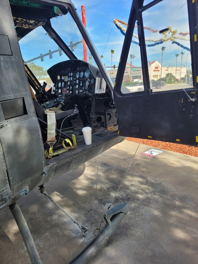 For the second time in approximately a month, the door was ripped off the helicopter in Veterans' Square Park.