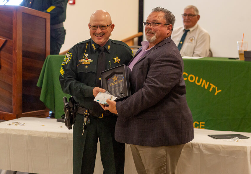 Sgt Steven Pollock and Okeechobee County Sheriff Noel E. Stephen. [Photo by Richard Marion]