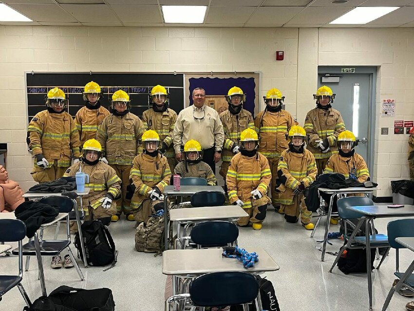 Bureau Chief of Training Adam Durrance visited our Highschool Fire Academy today and told them about our RIT (rapid intervention teams) and how we train to not only Rescue victims, but to rescue a downed firefighter if things go wrong.
