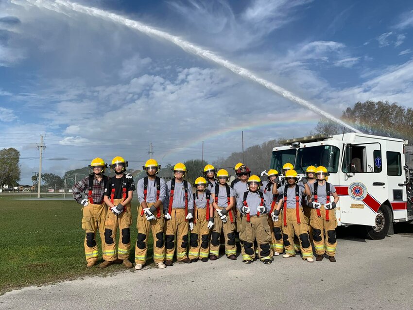 A reserve Engine was used at Okeechobee High School for the Fire Academy students to get hands on training with a hose line and flowing some water. OCFR is extremely proud of the opportunity and partnerships that have taken shape.