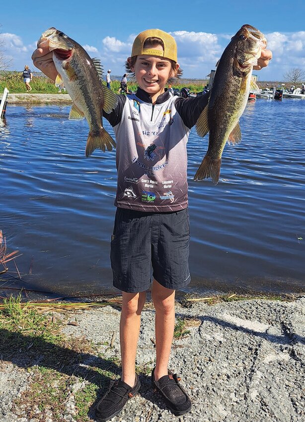 Will Neswick placed second in the 9-13 age group in the January tournament with a weight of 3.78 lbs.