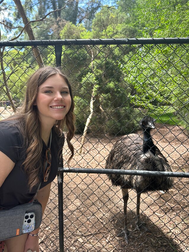 Jenna with an Emu at the Healesville Wildlife Sanctuary