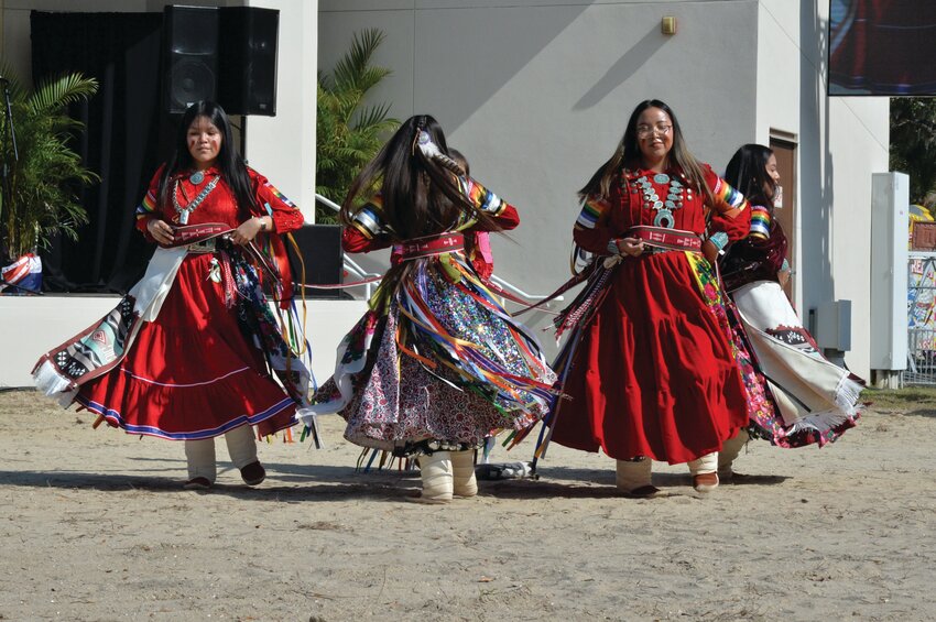 Native American dancers perform at the 2024 Brighton Seminole Field Day Festival. [Photo by Katrina Elsken/Lake Okeechobee News]