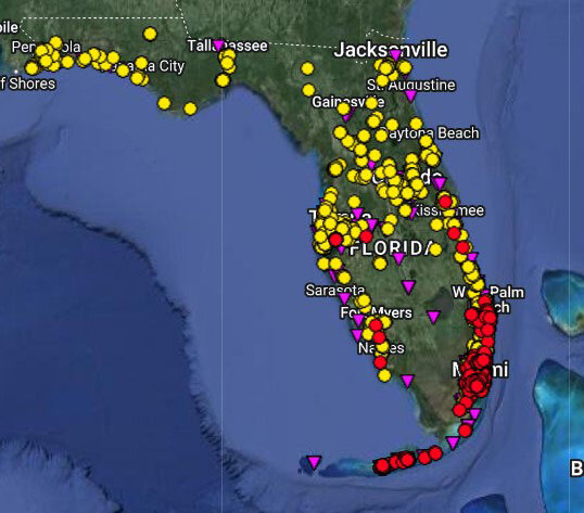 Interactive termite infestation map.