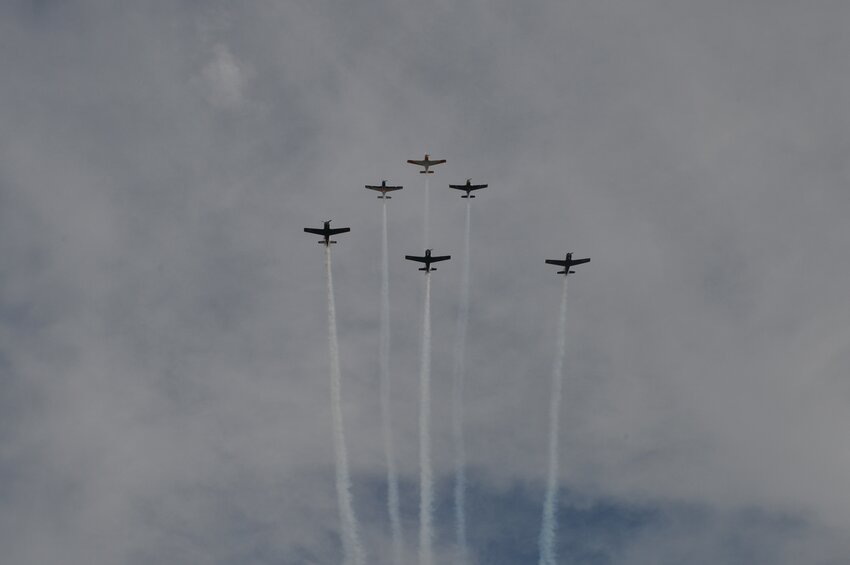 LABELLE -- A fly over by a formation of planes added excitement to the Swamp Cabbage Festival Parade on Feb. 24. [Photo by Katrina Elsken/Caloosa Belle Independent]