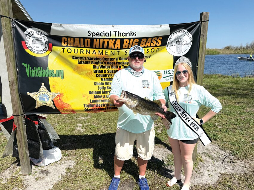 Donnie Atteberry placed first  in the Chalo Nitka Big Bass Tournament with a bass weighing  in at 7.42 pounds. [Courtesy photo]